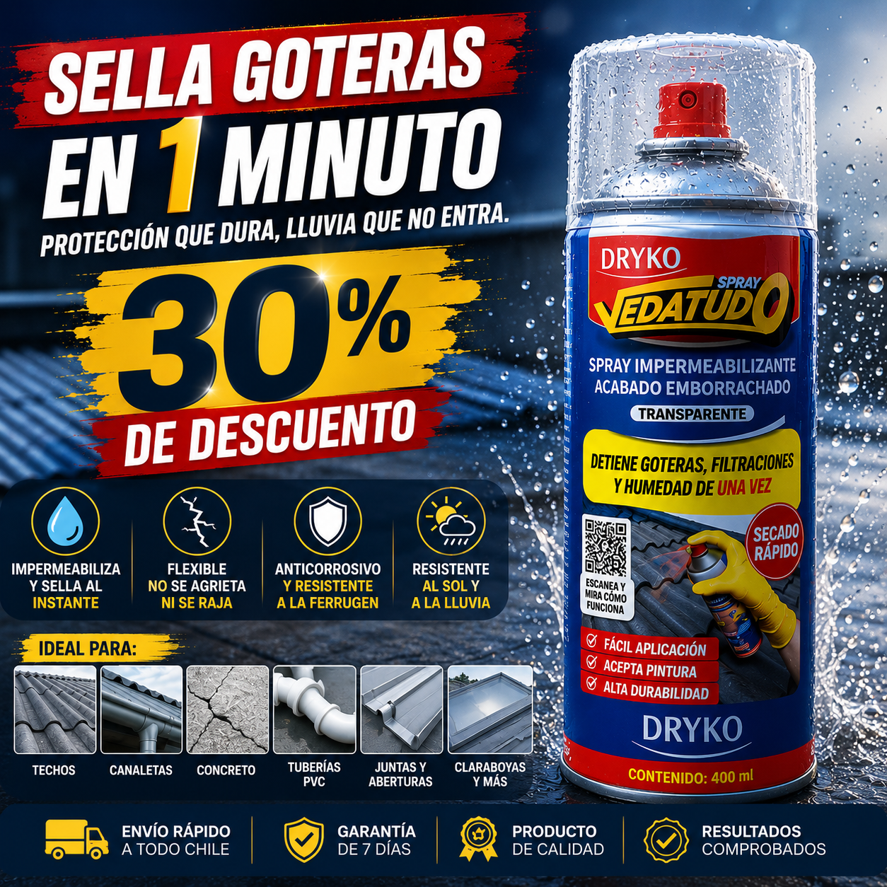 Sellador Impermeabilizante Spray 400ml - 30% DESCUENTO