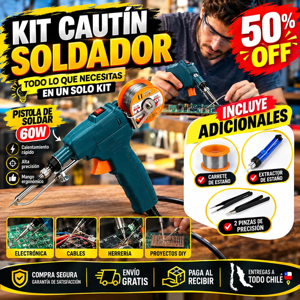 Kit Cautín Soldador | 50% OFF