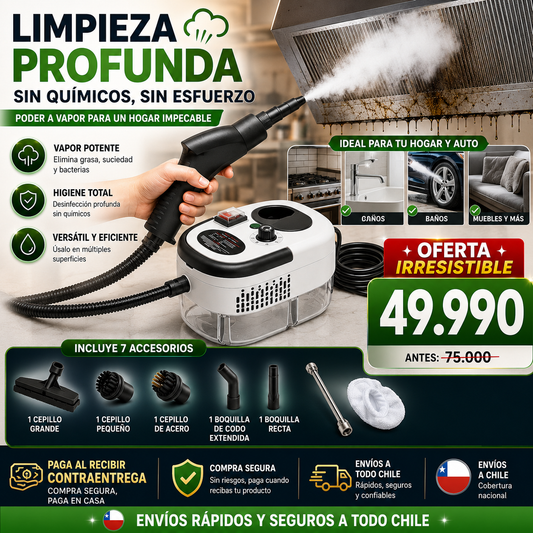 LIMPIADOR A VAPOR PORTÁTIL 100% SIN QUÍMICOS 💨