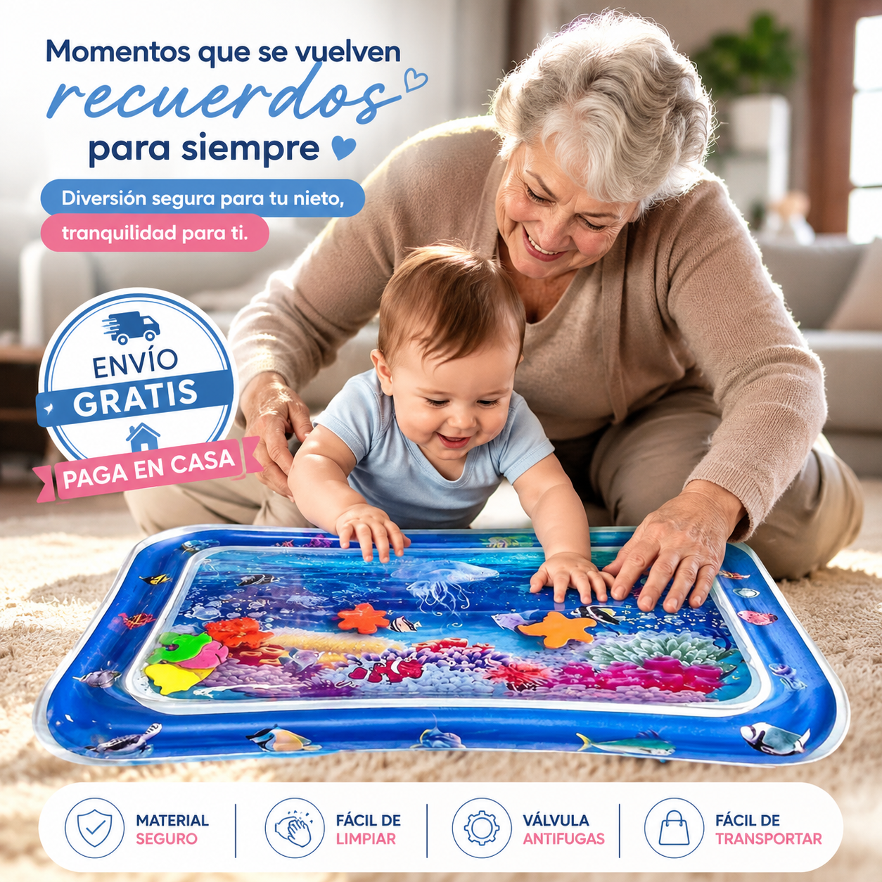 PACK ESPECIAL 2X1 - Alfombra Sensorial de Agua para Bebés 👶🏻🌈