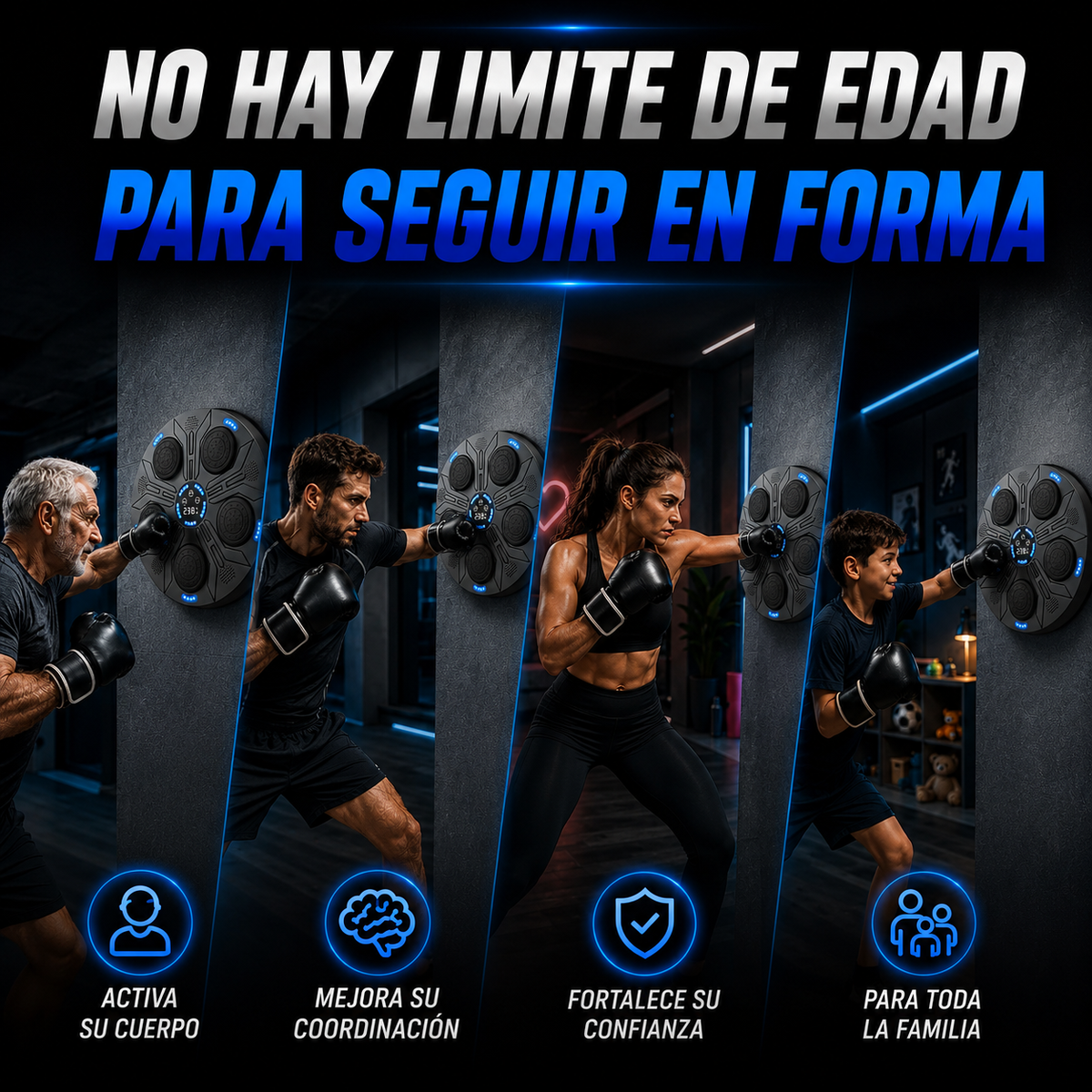 Máquina de Boxeo Musical + 🎁 Par Guantes