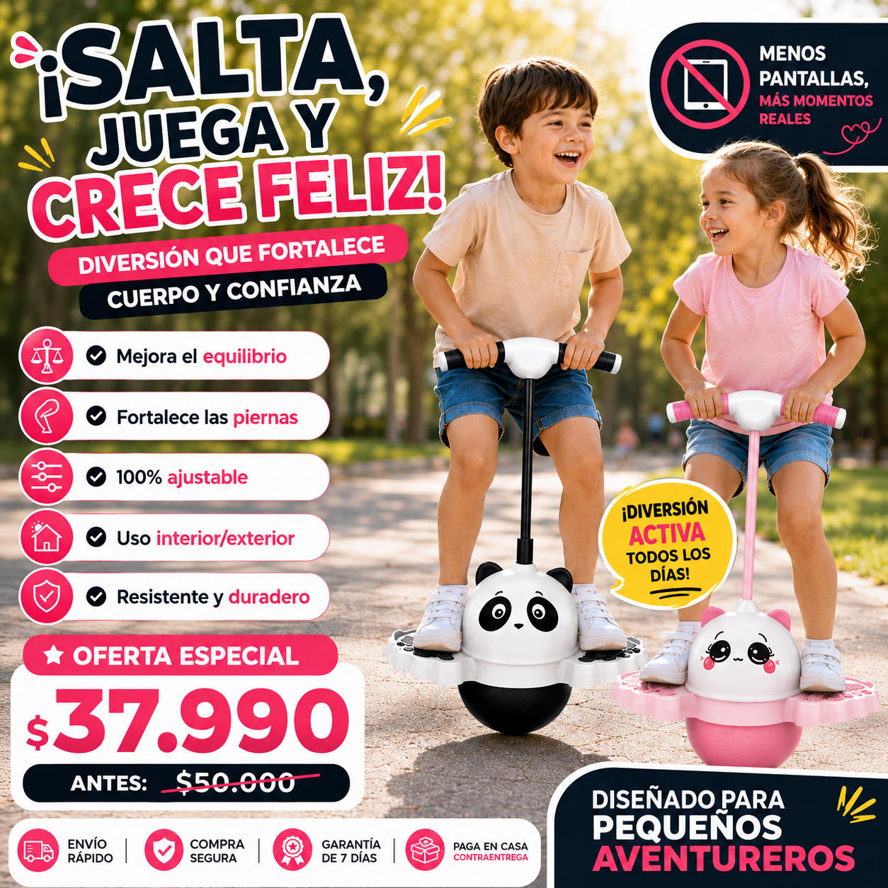 Pogo Saltarín de  Niños con Mango Ajustable