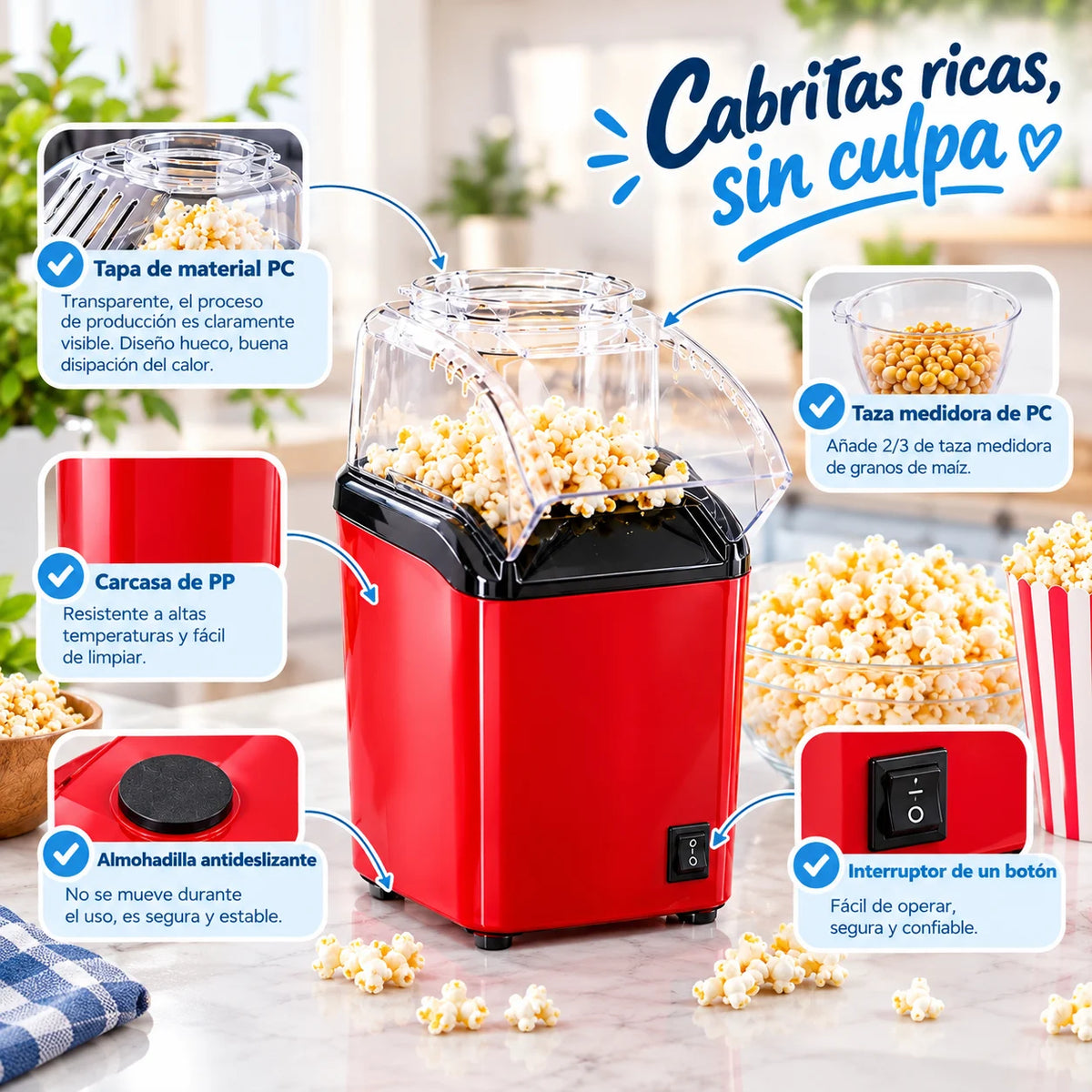 Máquina de cabritas sin aceite 50% OFF