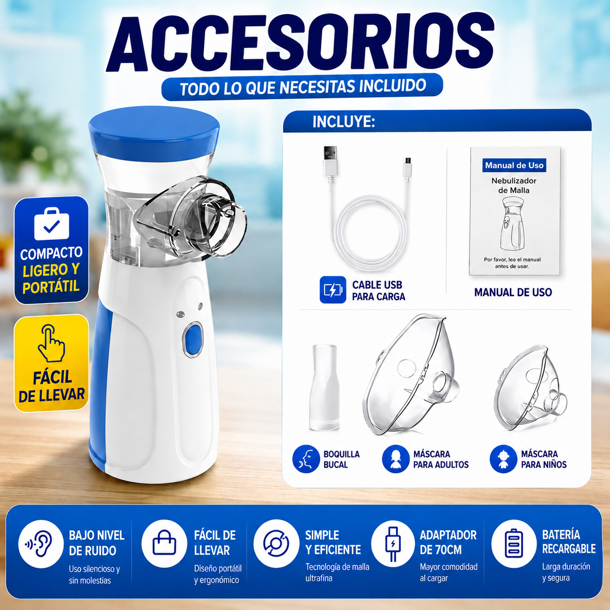 ⚡️ PACK ESPECIAL SALUD 2X1 ⚡️ Nebulizador Portátil Niños y Adultos