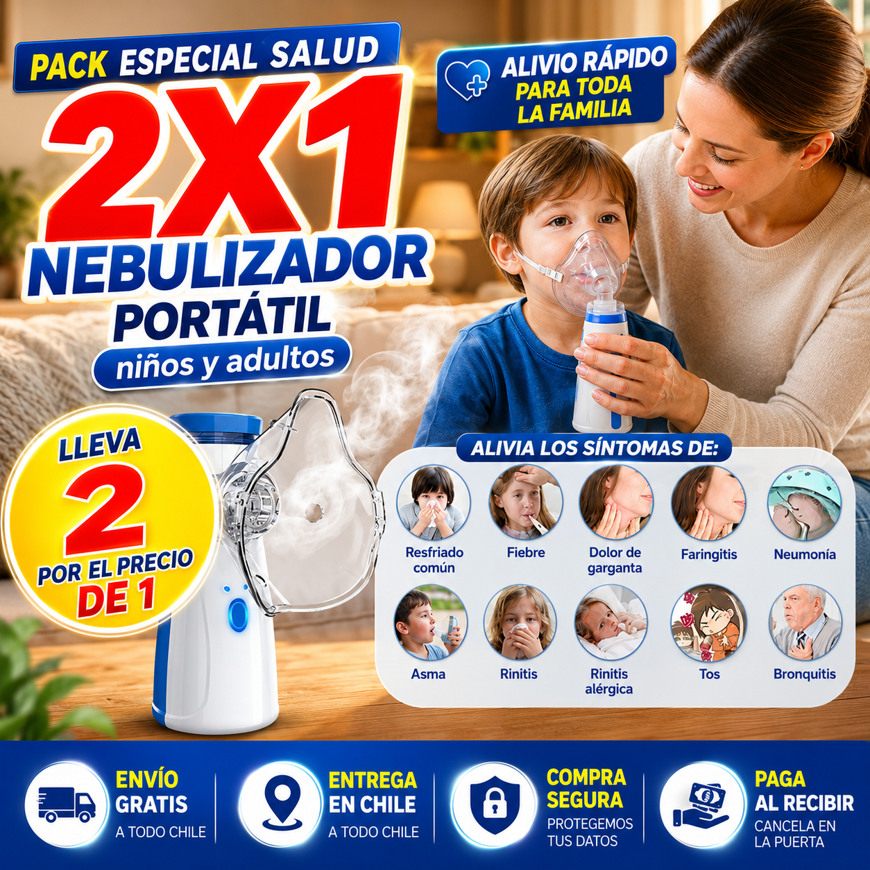 ⚡️ PACK ESPECIAL SALUD 2X1 ⚡️ Nebulizador Portátil Niños y Adultos