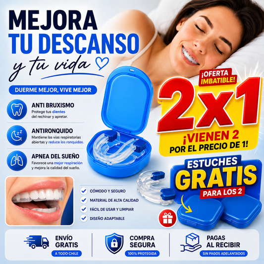 PACK 2x1 - Placa Anti Bruxismo, Apnea y Ronquido, 🎁 GRATIS Estuches