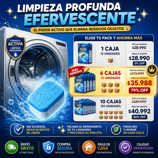 PACK X 6 LIMPIEZA TOTAL - Pastillas Efervescentes Limpiadoras