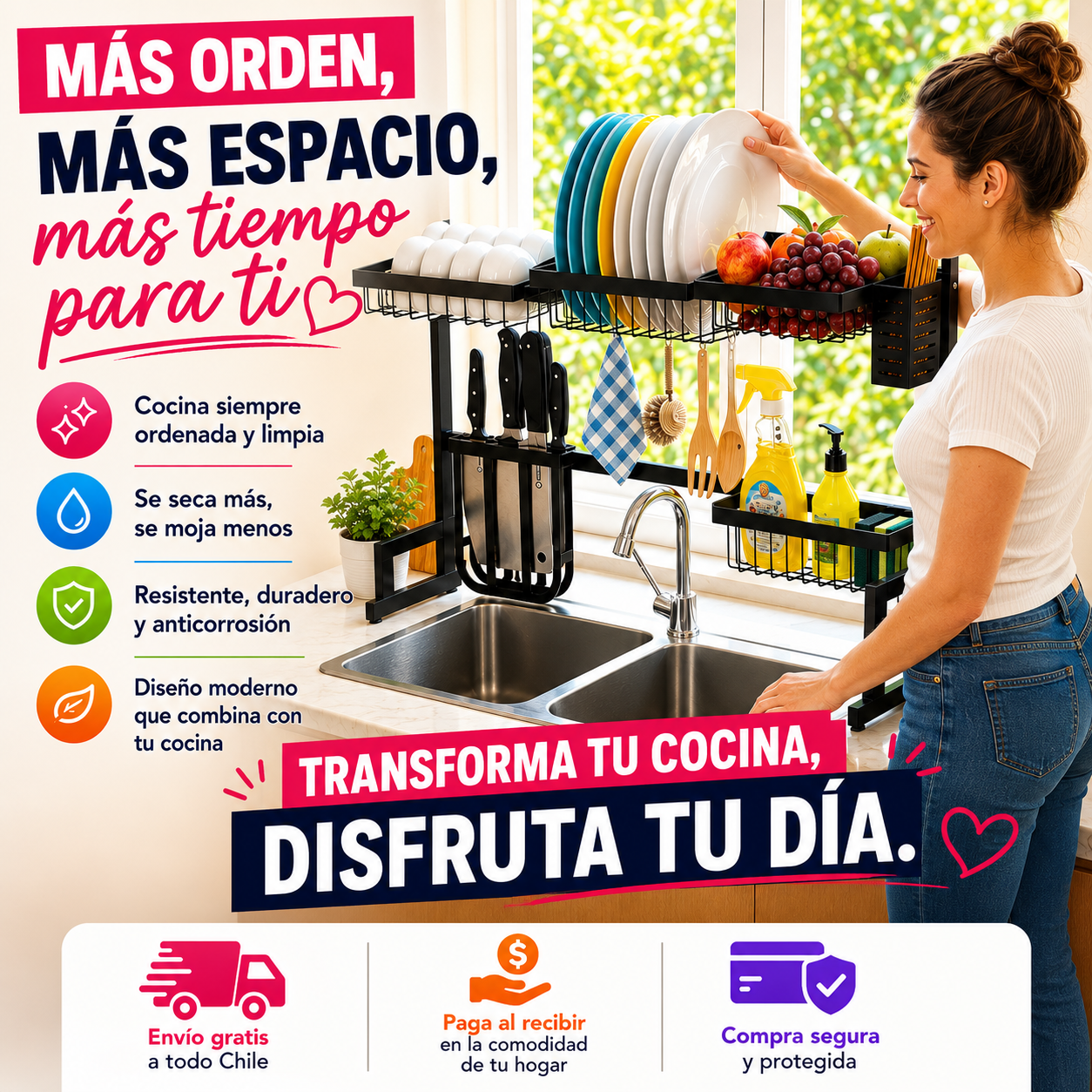 Escurridor de Platos sobre Fregadero 85CM
